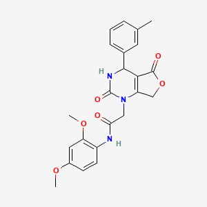 molecular formula C23H23N3O6 B2696389 N-(2,4-dimethoxyphenyl)-2-[4-(3-methylphenyl)-2,5-dioxo-1H,2H,3H,4H,5H,7H-furo[3,4-d]pyrimidin-1-yl]acetamide CAS No. 1251575-25-3