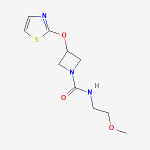 molecular formula C10H15N3O3S B2696421 N-(2-methoxyethyl)-3-(thiazol-2-yloxy)azetidine-1-carboxamide CAS No. 1797734-76-9