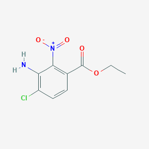molecular formula C9H9ClN2O4 B2696423 Ethyl 3-amino-4-chloro-2-nitrobenzoate CAS No. 1277132-56-5