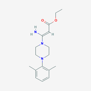 molecular formula C17H25N3O2 B2696424 ethyl (2E)-3-amino-3-[4-(2,6-dimethylphenyl)piperazin-1-yl]prop-2-enoate CAS No. 338406-18-1