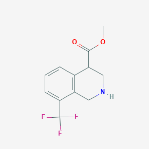 molecular formula C12H12F3NO2 B2696430 Methyl 8-(trifluoromethyl)-1,2,3,4-tetrahydroisoquinoline-4-carboxylate CAS No. 1780803-68-0