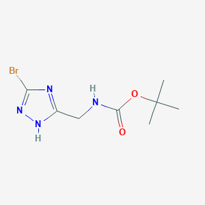 molecular formula C8H13BrN4O2 B2696431 Tert-butyl N-[(3-bromo-1H-1,2,4-triazol-5-yl)methyl]carbamate CAS No. 1823879-91-9