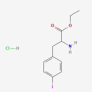molecular formula C11H15ClINO2 B2696446 Ethyl 2-amino-3-(4-iodophenyl)propanoate hydrochloride CAS No. 2225144-85-2