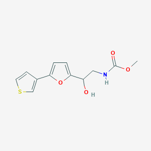 molecular formula C12H13NO4S B2696574 Methyl (2-hydroxy-2-(5-(thiophen-3-yl)furan-2-yl)ethyl)carbamate CAS No. 2034251-46-0