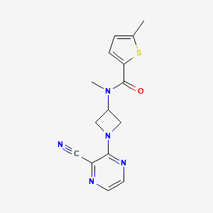molecular formula C15H15N5OS B2696616 N-[1-(3-Cyanopyrazin-2-yl)azetidin-3-yl]-N,5-dimethylthiophene-2-carboxamide CAS No. 2380183-16-2