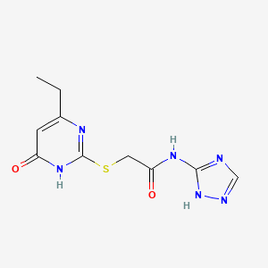B2696633 2-[(4-ethyl-6-oxo-1,6-dihydropyrimidin-2-yl)sulfanyl]-N-(4H-1,2,4-triazol-3-yl)acetamide CAS No. 1116071-23-8