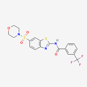molecular formula C19H16F3N3O4S2 B2696635 N-(6-(morpholinosulfonyl)benzo[d]thiazol-2-yl)-3-(trifluoromethyl)benzamide CAS No. 881452-68-2