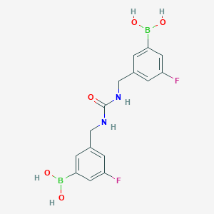 molecular formula C15H16B2F2N2O5 B2696646 5,5'-(Carbonylbis(azanediyl)bis(methylene))bis(3-fluoro-5,1-phenylene)diboronic acid CAS No. 2377606-23-8