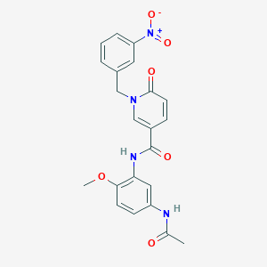 molecular formula C22H20N4O6 B2696658 N-(5-acetamido-2-methoxyphenyl)-1-(3-nitrobenzyl)-6-oxo-1,6-dihydropyridine-3-carboxamide CAS No. 899970-60-6