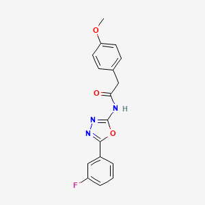 molecular formula C17H14FN3O3 B2696724 N-[5-(3-fluorophenyl)-1,3,4-oxadiazol-2-yl]-2-(4-methoxyphenyl)acetamide CAS No. 1170959-36-0