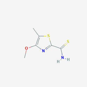 molecular formula C6H8N2OS2 B2696758 4-Methoxy-5-methyl-1,3-thiazole-2-carbothioamide CAS No. 2126162-87-4