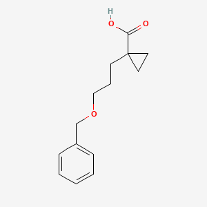 molecular formula C14H18O3 B2696784 1-[3-(Benzyloxy)propyl]cyclopropane-1-carboxylic acid CAS No. 1881566-83-1