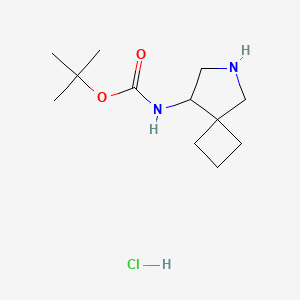 molecular formula C12H23ClN2O2 B2696788 tert-butyl N-{6-azaspiro[3.4]octan-8-yl}carbamate hydrochloride CAS No. 2138023-14-8