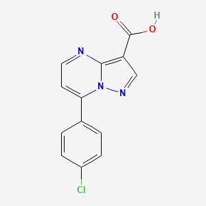 molecular formula C13H8ClN3O2 B2696794 7-(4-Chlorophenyl)pyrazolo[1,5-a]pyrimidine-3-carboxylic acid CAS No. 861410-46-0