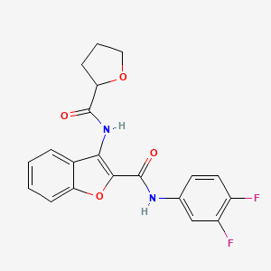 molecular formula C20H16F2N2O4 B2696804 N-(3,4-difluorophenyl)-3-(oxolane-2-amido)-1-benzofuran-2-carboxamide CAS No. 888444-42-6