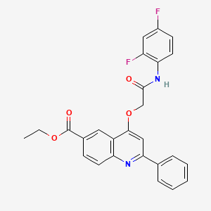 molecular formula C26H20F2N2O4 B2696835 ethyl 4-{[(2,4-difluorophenyl)carbamoyl]methoxy}-2-phenylquinoline-6-carboxylate CAS No. 1114835-44-7