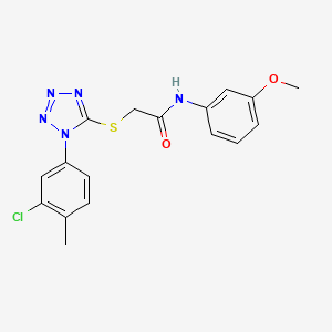 B2696841 2-[1-(3-chloro-4-methylphenyl)tetrazol-5-yl]sulfanyl-N-(3-methoxyphenyl)acetamide CAS No. 924827-99-6