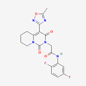 molecular formula C19H17F2N5O4 B2696842 N-(2,5-difluorophenyl)-2-[4-(5-methyl-1,2,4-oxadiazol-3-yl)-1,3-dioxo-1H,2H,3H,5H,6H,7H,8H-pyrido[1,2-c]pyrimidin-2-yl]acetamide CAS No. 1775524-16-7