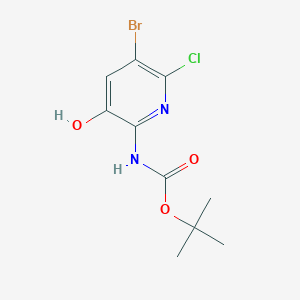 molecular formula C10H12BrClN2O3 B2696868 Tert-butyl (5-bromo-6-chloro-3-hydroxypyridin-2-YL)carbamate CAS No. 1131041-73-0