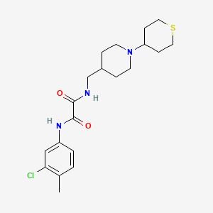 molecular formula C20H28ClN3O2S B2696878 N1-(3-chloro-4-methylphenyl)-N2-((1-(tetrahydro-2H-thiopyran-4-yl)piperidin-4-yl)methyl)oxalamide CAS No. 2034302-18-4