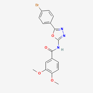 molecular formula C17H14BrN3O4 B2696895 N-[5-(4-bromophenyl)-1,3,4-oxadiazol-2-yl]-3,4-dimethoxybenzamide CAS No. 905676-90-6
