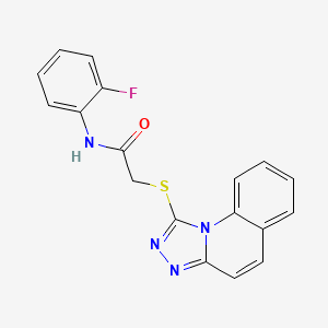 molecular formula C18H13FN4OS B2696921 N-(2-fluorophenyl)-2-{[1,2,4]triazolo[4,3-a]quinolin-1-ylsulfanyl}acetamide CAS No. 671199-21-6