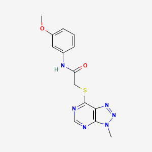 molecular formula C14H14N6O2S B2696954 N-(3-methoxyphenyl)-2-((3-methyl-3H-[1,2,3]triazolo[4,5-d]pyrimidin-7-yl)thio)acetamide CAS No. 1058197-75-3