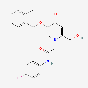 molecular formula C22H21FN2O4 B2697093 N-(4-fluorophenyl)-2-(2-(hydroxymethyl)-5-((2-methylbenzyl)oxy)-4-oxopyridin-1(4H)-yl)acetamide CAS No. 946334-07-2