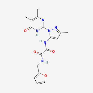 molecular formula C17H18N6O4 B2697107 N1-(1-(4,5-dimethyl-6-oxo-1,6-dihydropyrimidin-2-yl)-3-methyl-1H-pyrazol-5-yl)-N2-(furan-2-ylmethyl)oxalamide CAS No. 1014006-02-0