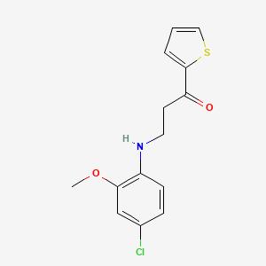 molecular formula C14H14ClNO2S B2697136 3-(4-Chloro-2-methoxyanilino)-1-(2-thienyl)-1-propanone CAS No. 939893-46-6