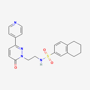 molecular formula C21H22N4O3S B2697140 N-(2-(6-oxo-3-(pyridin-4-yl)pyridazin-1(6H)-yl)ethyl)-5,6,7,8-tetrahydronaphthalene-2-sulfonamide CAS No. 1021027-41-7