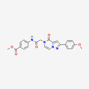 molecular formula C23H20N4O5 B2697159 methyl 4-({[2-(4-methoxyphenyl)-4-oxopyrazolo[1,5-a]pyrazin-5(4H)-yl]acetyl}amino)benzoate CAS No. 941907-04-6