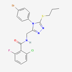 molecular formula C19H17BrClFN4OS B2697165 N-((4-(4-bromophenyl)-5-(propylthio)-4H-1,2,4-triazol-3-yl)methyl)-2-chloro-6-fluorobenzamide CAS No. 391933-31-6