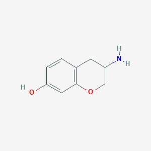 molecular formula C9H11NO2 B2697172 3-amino-3,4-dihydro-2H-chromen-7-ol CAS No. 750515-70-9