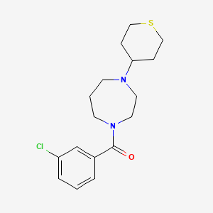 molecular formula C17H23ClN2OS B2697174 1-(3-Chlorobenzoyl)-4-(thian-4-yl)-1,4-diazepane CAS No. 2380040-34-4