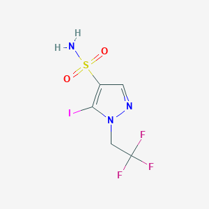 molecular formula C5H5F3IN3O2S B2697179 5-Iodo-1-(2,2,2-trifluoroethyl)pyrazole-4-sulfonamide CAS No. 1946812-80-1