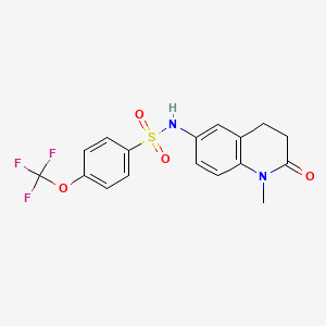 molecular formula C17H15F3N2O4S B2697226 N-(1-methyl-2-oxo-1,2,3,4-tetrahydroquinolin-6-yl)-4-(trifluoromethoxy)benzene-1-sulfonamide CAS No. 1209970-26-2