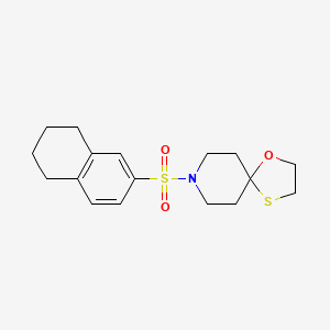 molecular formula C17H23NO3S2 B2697233 8-((5,6,7,8-Tetrahydronaphthalen-2-yl)sulfonyl)-1-oxa-4-thia-8-azaspiro[4.5]decane CAS No. 1351649-60-9