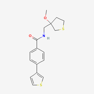 molecular formula C17H19NO2S2 B2697239 N-[(3-methoxythiolan-3-yl)methyl]-4-(thiophen-3-yl)benzamide CAS No. 2034266-40-3