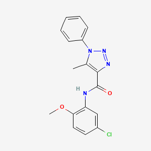 molecular formula C17H15ClN4O2 B2697242 N-(5-chloro-2-methoxyphenyl)-5-methyl-1-phenyl-1H-1,2,3-triazole-4-carboxamide CAS No. 866871-77-4