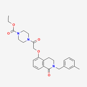 molecular formula C26H31N3O5 B2697247 ethyl 4-[2-({2-[(3-methylphenyl)methyl]-1-oxo-1,2,3,4-tetrahydroisoquinolin-5-yl}oxy)acetyl]piperazine-1-carboxylate CAS No. 850907-41-4