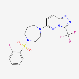 6-[4-(2-Fluorophenyl)sulfonyl-1,4-diazepan-1-yl]-3-(trifluoromethyl)-[1,2,4]triazolo[4,3-b]pyridazine