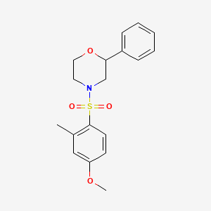 4-((4-Methoxy-2-methylphenyl)sulfonyl)-2-phenylmorpholine
