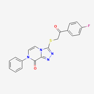 3-((2-(4-fluorophenyl)-2-oxoethyl)thio)-7-phenyl-[1,2,4]triazolo[4,3-a]pyrazin-8(7H)-one