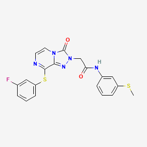 2-(8-((3-fluorophenyl)thio)-3-oxo-[1,2,4]triazolo[4,3-a]pyrazin-2(3H)-yl)-N-(3-(methylthio)phenyl)acetamide