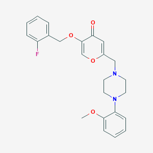 5-[(2-Fluorophenyl)methoxy]-2-[[4-(2-methoxyphenyl)piperazin-1-yl]methyl]pyran-4-one