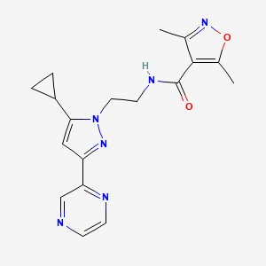 N-(2-(5-cyclopropyl-3-(pyrazin-2-yl)-1H-pyrazol-1-yl)ethyl)-3,5-dimethylisoxazole-4-carboxamide