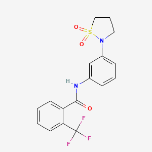N-(3-(1,1-dioxidoisothiazolidin-2-yl)phenyl)-2-(trifluoromethyl)benzamide