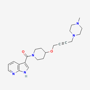 1-methyl-4-{4-[(1-{1H-pyrrolo[2,3-b]pyridine-3-carbonyl}piperidin-4-yl)oxy]but-2-yn-1-yl}piperazine