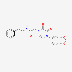 2-(4-(benzo[d][1,3]dioxol-5-yl)-2,3-dioxo-3,4-dihydropyrazin-1(2H)-yl)-N-phenethylacetamide